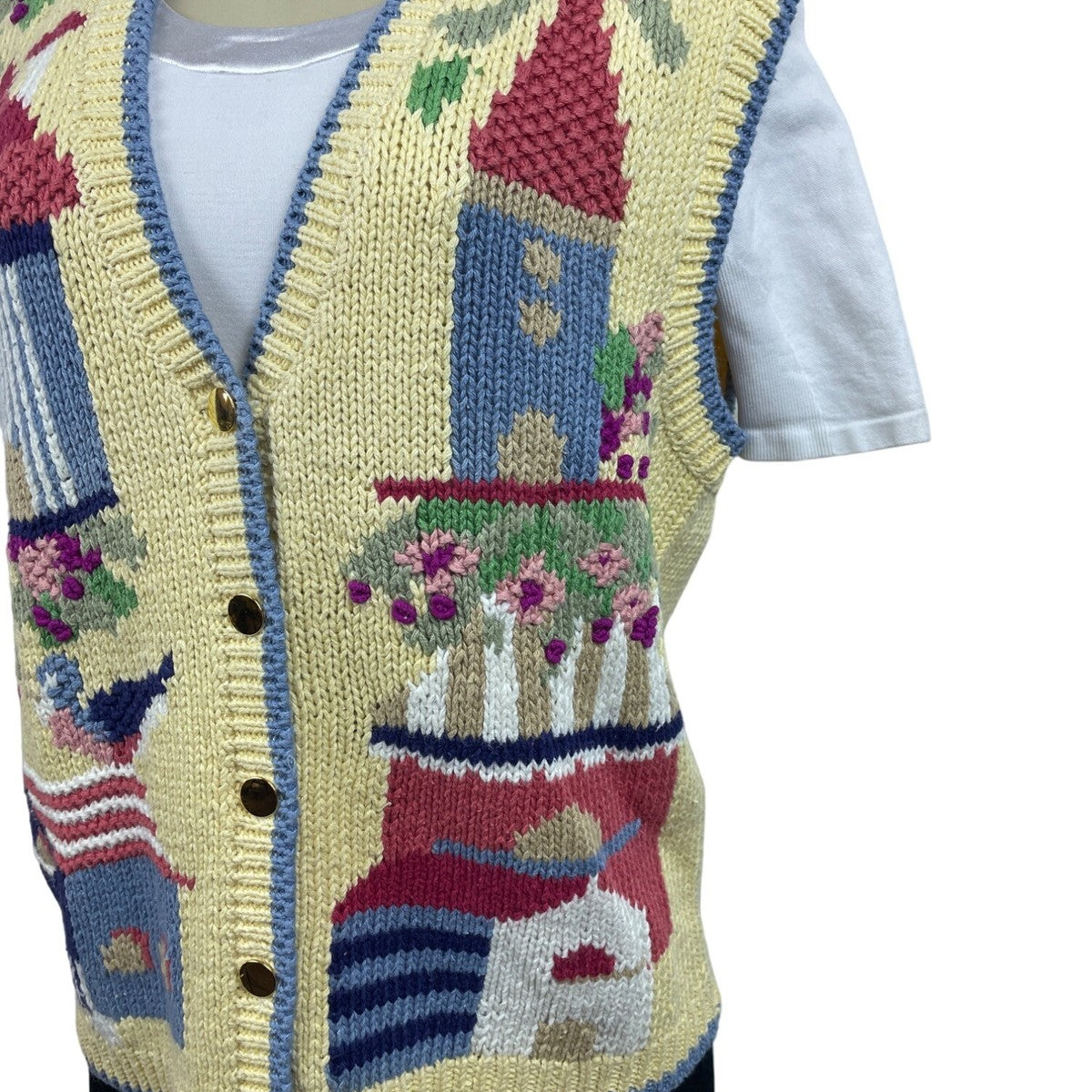 Orvis Women’s Yellow Knitted Vest Sz M