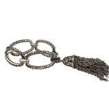 Kendra Scott Womens Silver Tone Metal Open Link Chain Tassel Bracelet