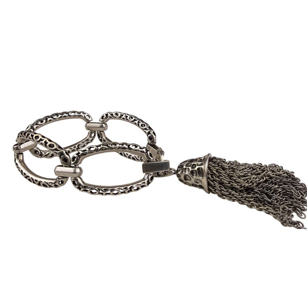 Kendra Scott Womens Silver Tone Metal Open Link Chain Tassel Bracelet
