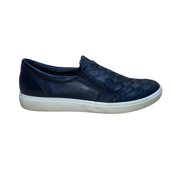 Ecco Women’s Black Woven Leather Upper Slip-On Casual Shoes Size 9