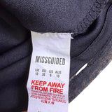 Missguided Womens Black Embroidered Sheer Crop Top UK Size 10