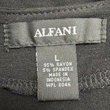 Alfani Women’s Black Pleated Scoop Neck Top Wit 3/4 Sleeves Size L