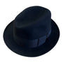 Wormser Men's Black Rain Resistant Homburg Hat Grosgrain Ribbon Band  One Size