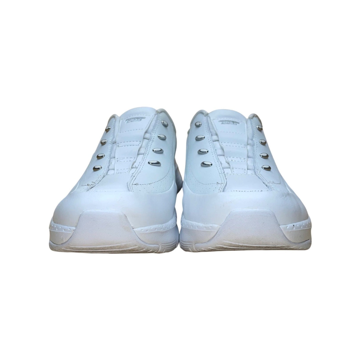Skechers Women’s White Leather Blend Arch Fit Slide-On Walking Shoes Size 10