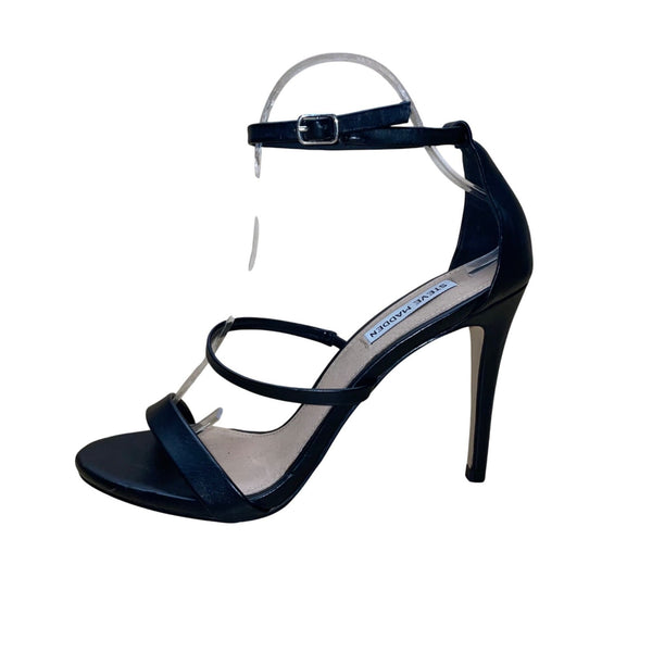 Steve Madden Women’s Black Strapped Sheena Stiletto High Heel Sandals Size 9.5M