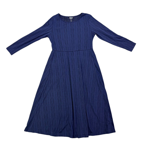 Bloomchic Womens Navy Fit & Flare Long Sleeve Midi Dress Size 14-16