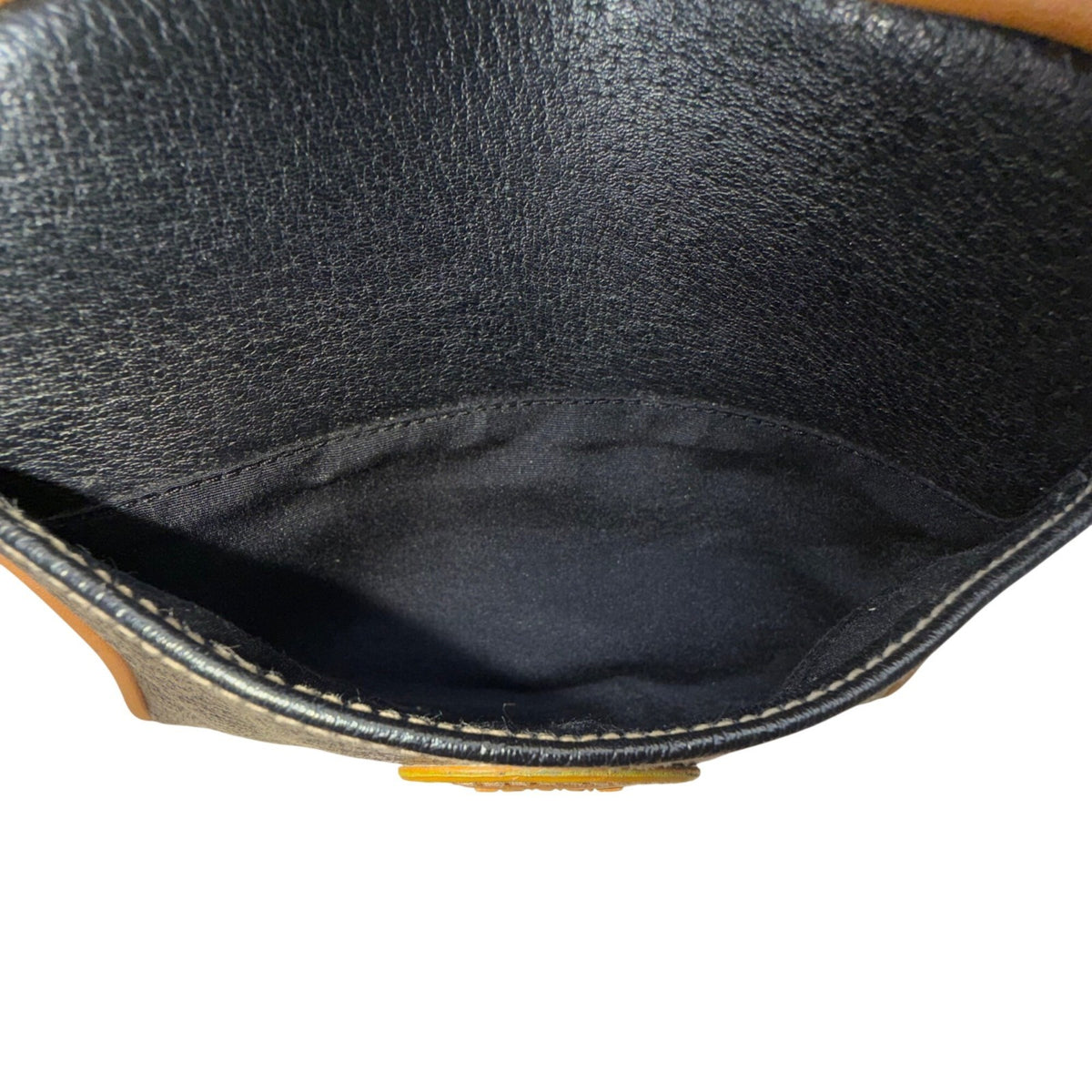 Vintage 80's 90's Esprit Women’s Black & Brown Faux LeatherCrossbody Bag