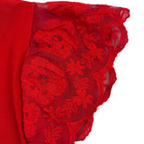 La Dama Womens Red Lace Sleeve Top Size S