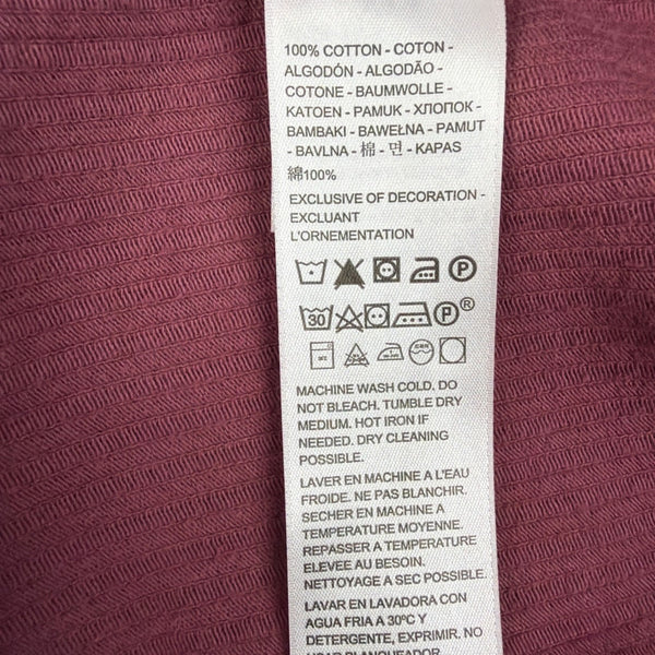 Levis Womens Burgundy Cotton Corduroy Button-Front Overall Midi Dress Size M
