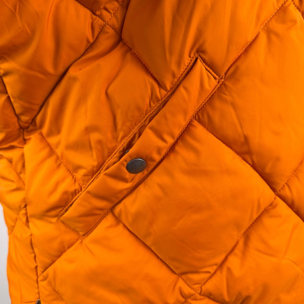 Lucky Brand Womens Orange Quilted Jacket Water-Resistant Durable Size L
