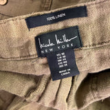 Nicole Miller Womens Khaki Straight-Leg Pants Button Accents Size US 10