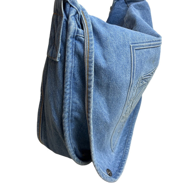 Little Havana Women's Blue Cuban Coat Of Arms Fold Over Messenger Bag - NWT