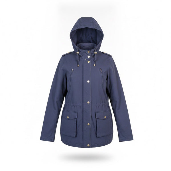 Eden Society Womens Navy Hooded & Lightweight Utility Jacket Size L