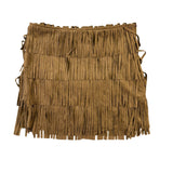 Mango Women Brown Suede Fringe Skirt Western Style Lightweight Size 4