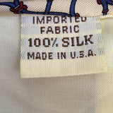 Saint Laurent Mens Ivory & Blue 100% Silk Neck Tie Rope Grid Pattern