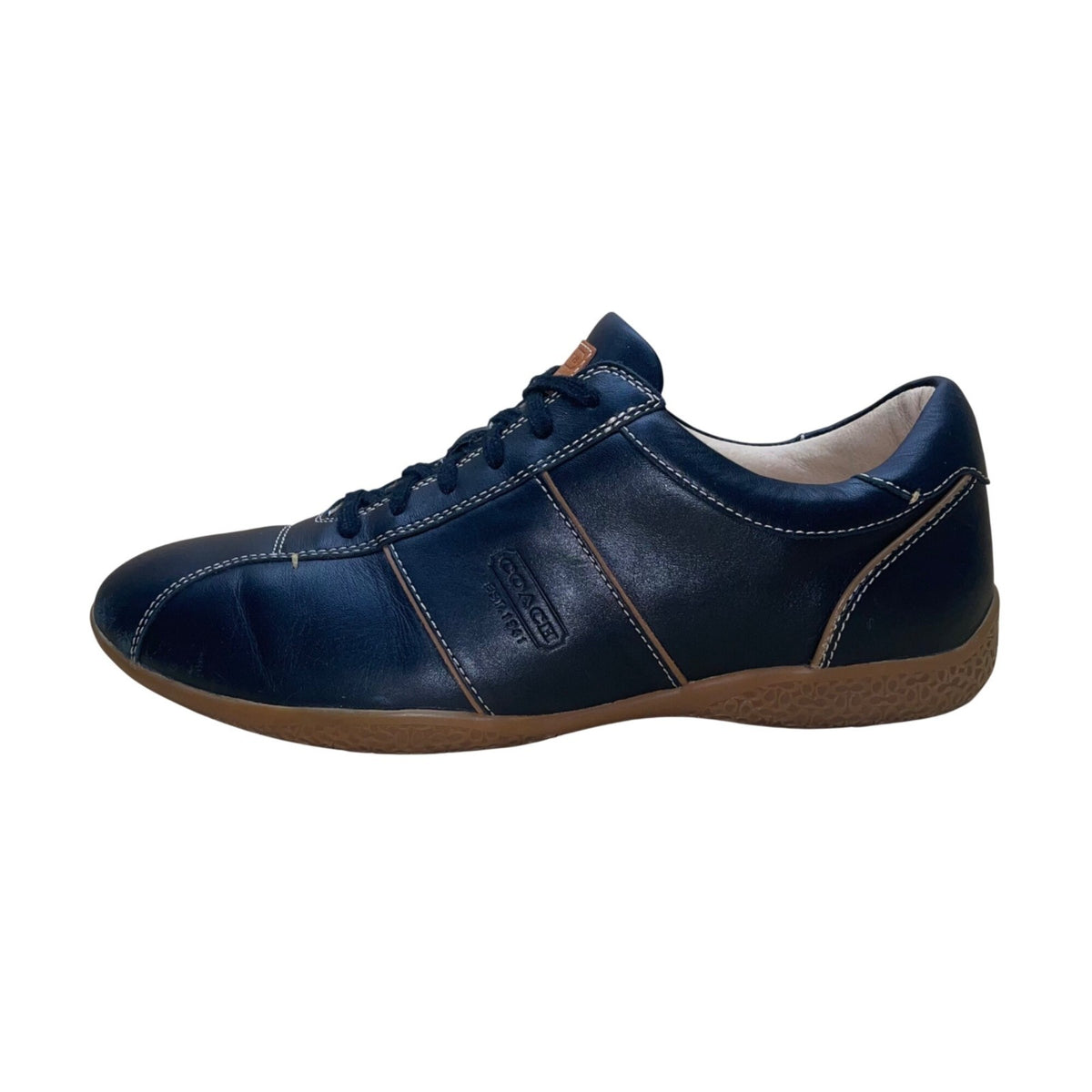 Coach Men’s Black Leather & Gum Sole Meyer Casual Shoes Size 10M