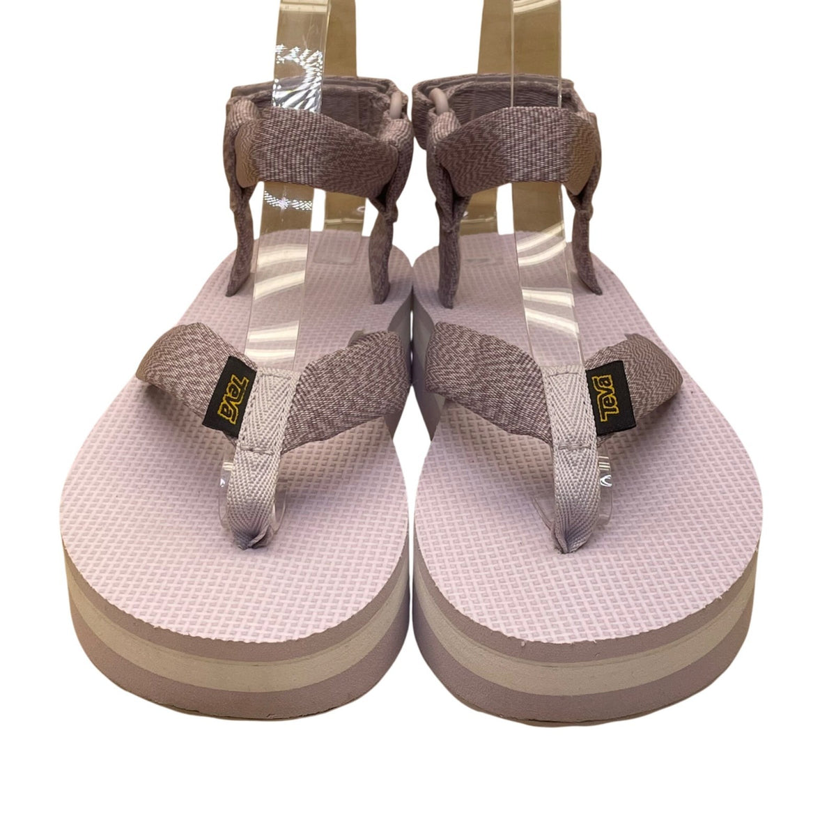 Teva Women’s Pink & White Adjustable Adhesive Straps Platform Sandals Size 6