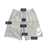Nike Mens Grey Drawstring Athletic Shorts Casual Lightweight Logo Design Size L