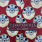 Jos A Bank Mens Red Silk Geometric Patterned Tie Corporate Collection Accessory