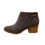 Toms Women’s Gray Suede Faux Wool Side Zipper Closure Ankle Booties Size 6.5