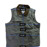 John Blair Mens Grey Vest With Corduroy Collar Durable Warm Style Sz L