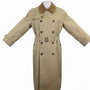 Sanyo Mens Khaki Double Breasted Trench Coat With Belt Wool Collar 42R