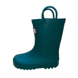 Mysoft Kids Teal Rubber With Handles Waterproof Rain Boots Size 9 