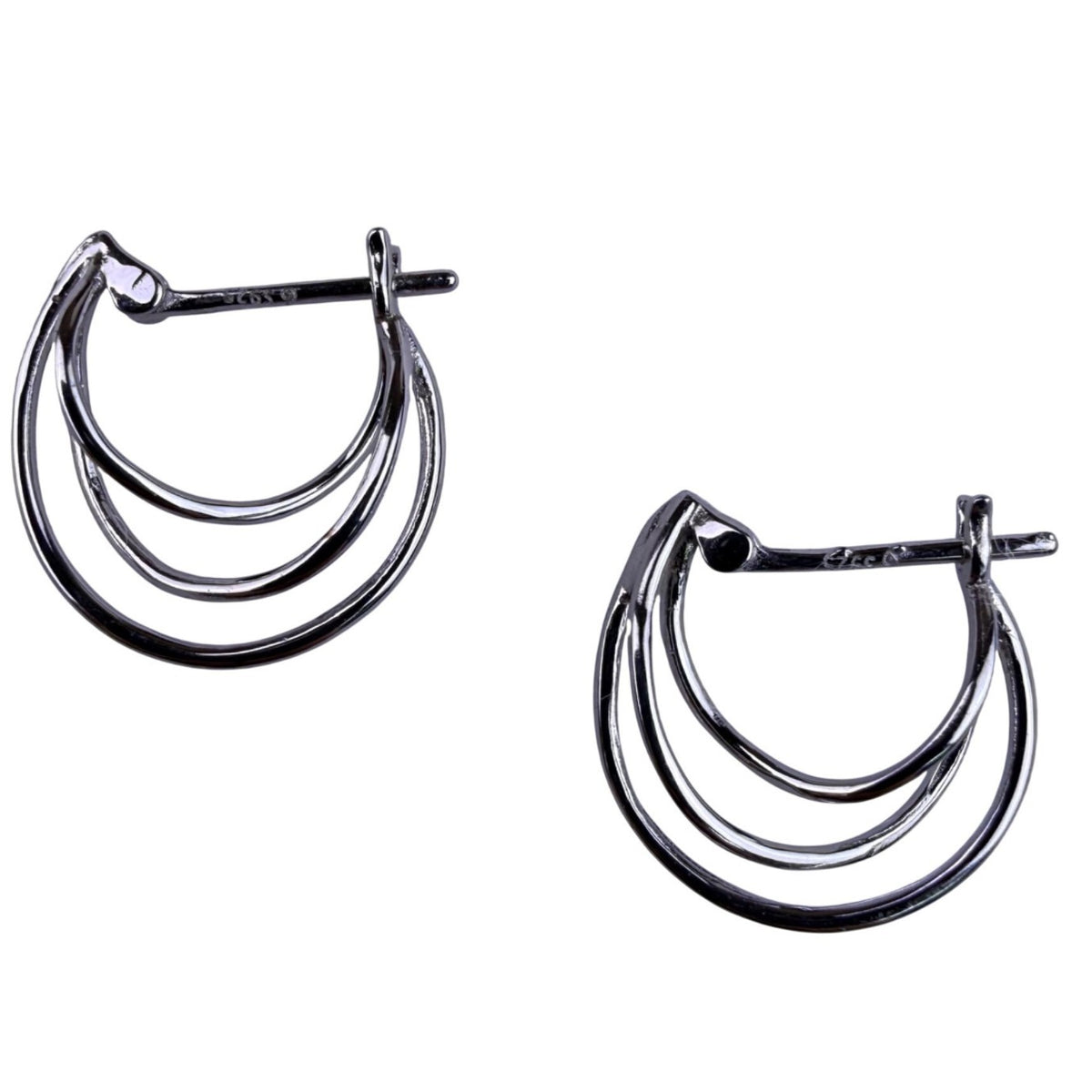 Sterling Silver Tone Womens Multi-Hoop 925 Earrings Lightweight Stylish Jewelry