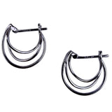 Sterling Silver Tone Womens Multi-Hoop 925 Earrings Lightweight Stylish Jewelry