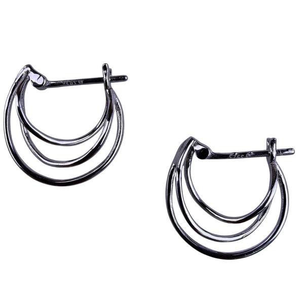 Sterling Silver Tone Womens Multi-Hoop 925 Earrings Lightweight Stylish Jewelry