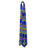 Rush Limbaugh No Bounderies Blue & Yellow Silk Geometric Pattern Necktie