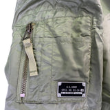 U.S. Army Mens Olive Nylon Bomber Jacket Lightweight Warm Ribbed Cuffs Pockets L