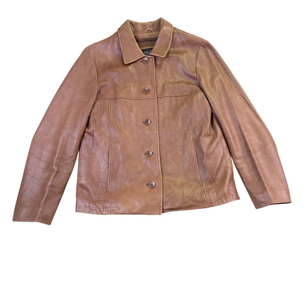 Wilsons Leather Womens Brown Genuine Leather Jacket Thinsulate Lining Sz M