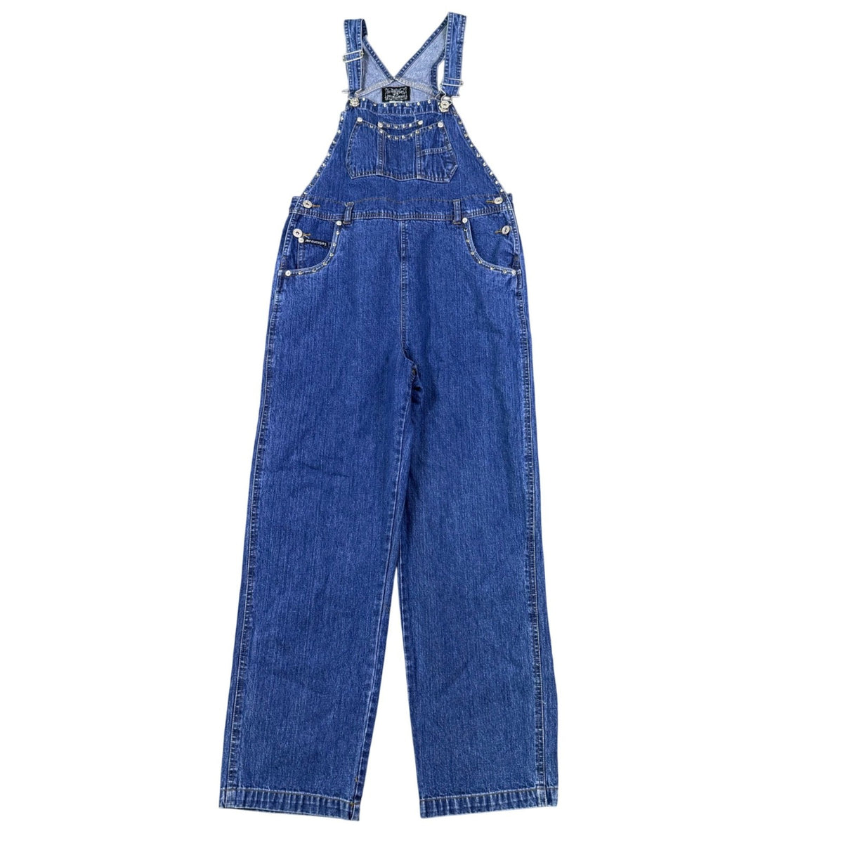No Excuses Womens Blue Cotton Denim Overalls Casual Retro Style Size M