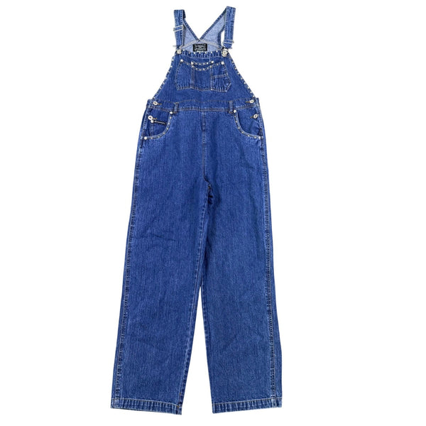 No Excuses Womens Blue Cotton Denim Overalls Casual Retro Style Size M