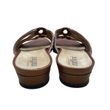 Umberto Raffini Women’s Copper Brown Leather Contessa Wedge Sandals Size 41