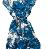 Proenza Schouler Womens Blue & White Silk Wrap Dress Tropical Print Size XL
