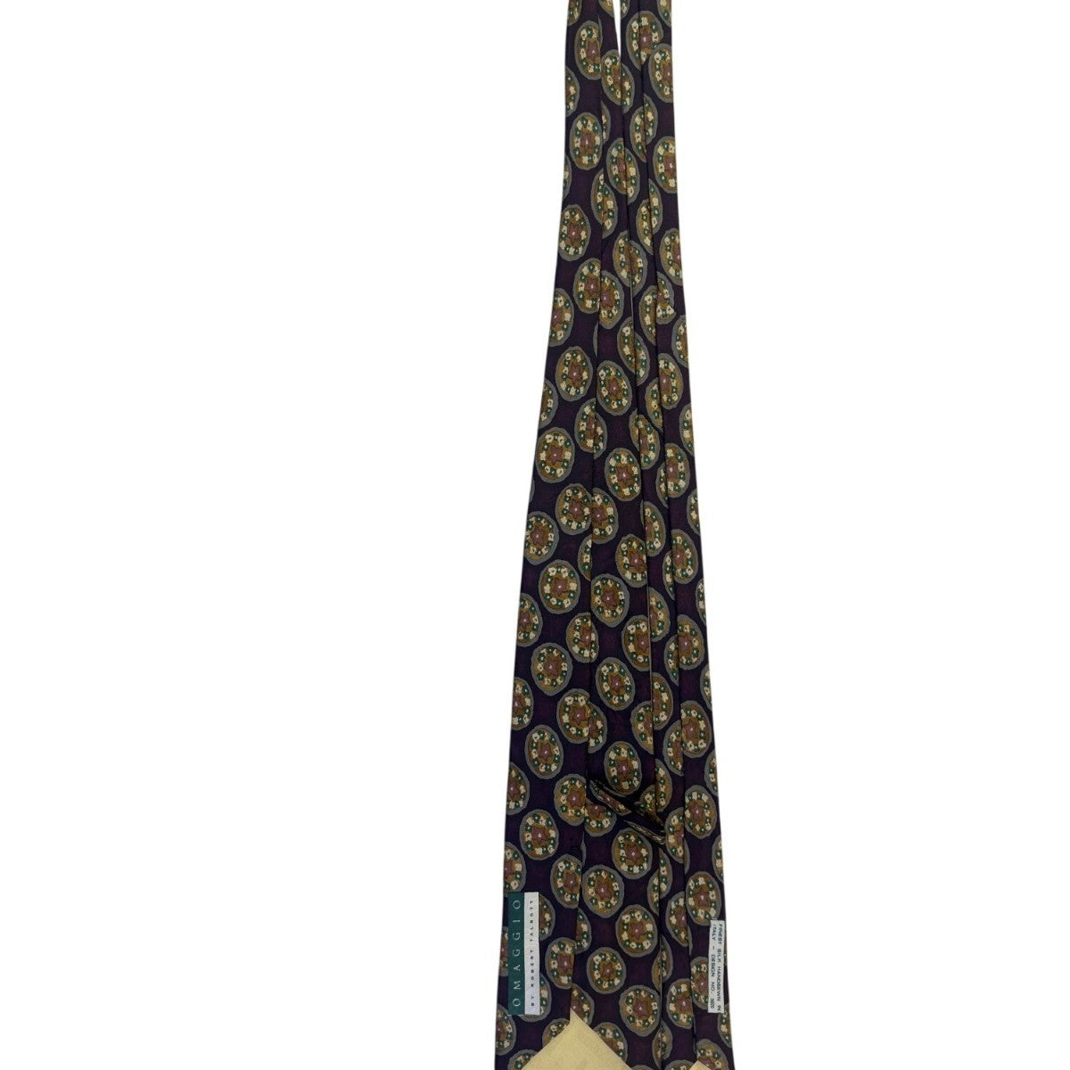Omaggio By Robert Talbott Mens Purple Silk Floral Pattern Necktie Italy Design N
