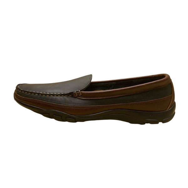 Allen Edmonds Men’s Brown & Black Leather Boulder Moc Toe Loafers Size 12B