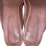 Sesto Meucci Men’s Brown Leather Woven Slip-On Mule Shoes Size 10M