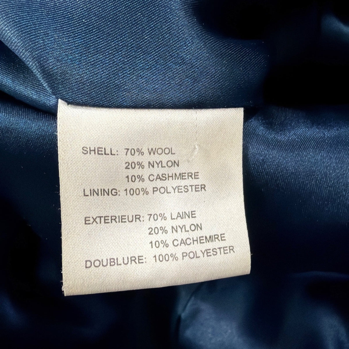 Pendleton Womens Navy Wool & Cashmere Coat With Fox Fur Trim Hood Size 8