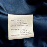 Pendleton Womens Navy Wool & Cashmere Coat With Fox Fur Trim Hood Size 8