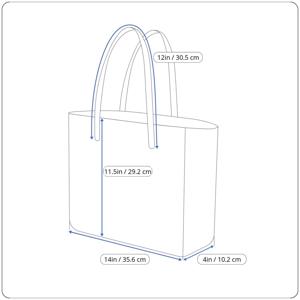 Levenger Women’s Blue Leather Double Handles Front Pocket Shoulder Tote Bag