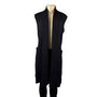 Philosophy Womens Black Viscose Blend Sleeveless Open Front Vest Cardigan Sz XL