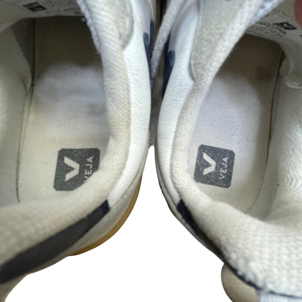 Veja Kids White & Gray Suede & Faux Leather Lace-Up Low-Top Sneakers Size 12