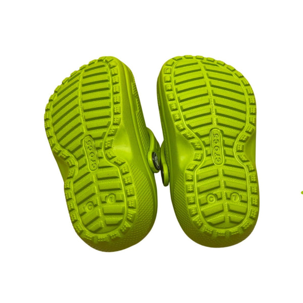 Crocs Kids Green Fleece-Lined Clogs Dual Comfort Casual Slip-On Size C7