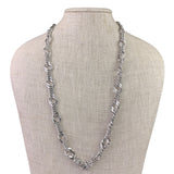 Vintage Monet Womens Silver Tone Chain Necklace 1980s Chunky Link Design