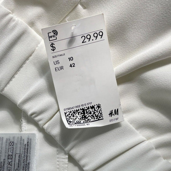 H&M Women's White Straight Pants Sz 10 - NWT