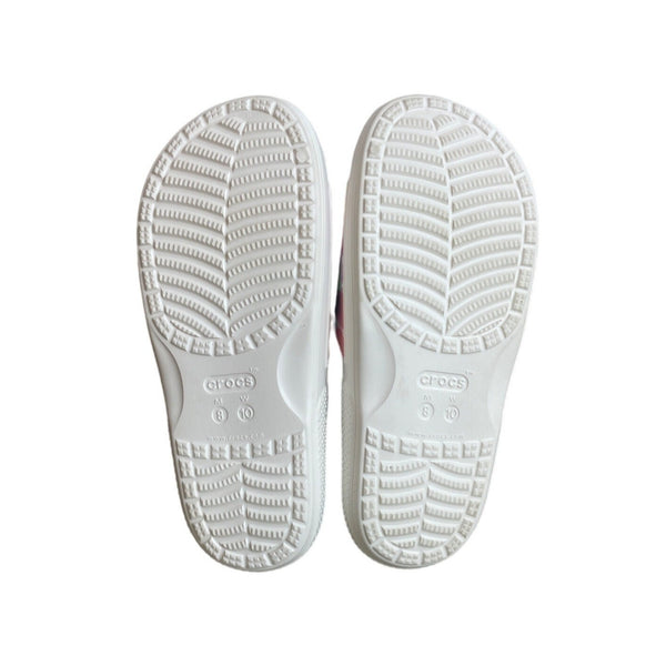 Crocs White Rainbow Tie-Dye Slippers Sandals Sz (Women 10 /Men 8) - NWOB