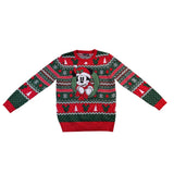 Disney Unisex Green Red Mickey Mouse Holiday Sweater Christmas Size Large
